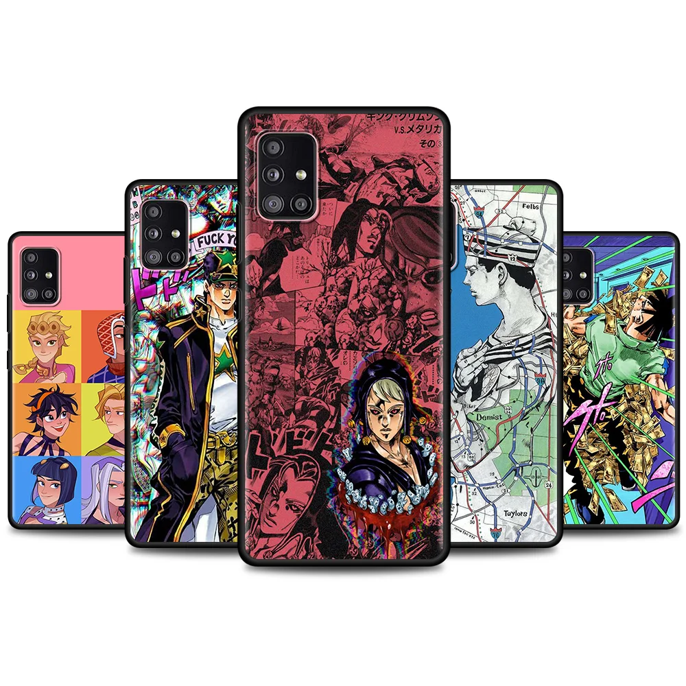 Силиконовый чехол для телефона черный с аниме JoJo Killer JJ Samsung Galaxy A51 A41 A31 A71 A72 A52 A32 A12