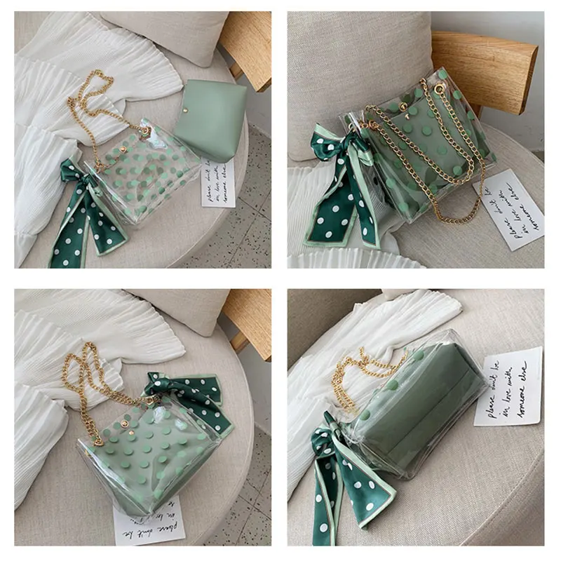 Лента бант прозрачная гелевая сумка 2019 летняя Новая высококачественная ПВХ