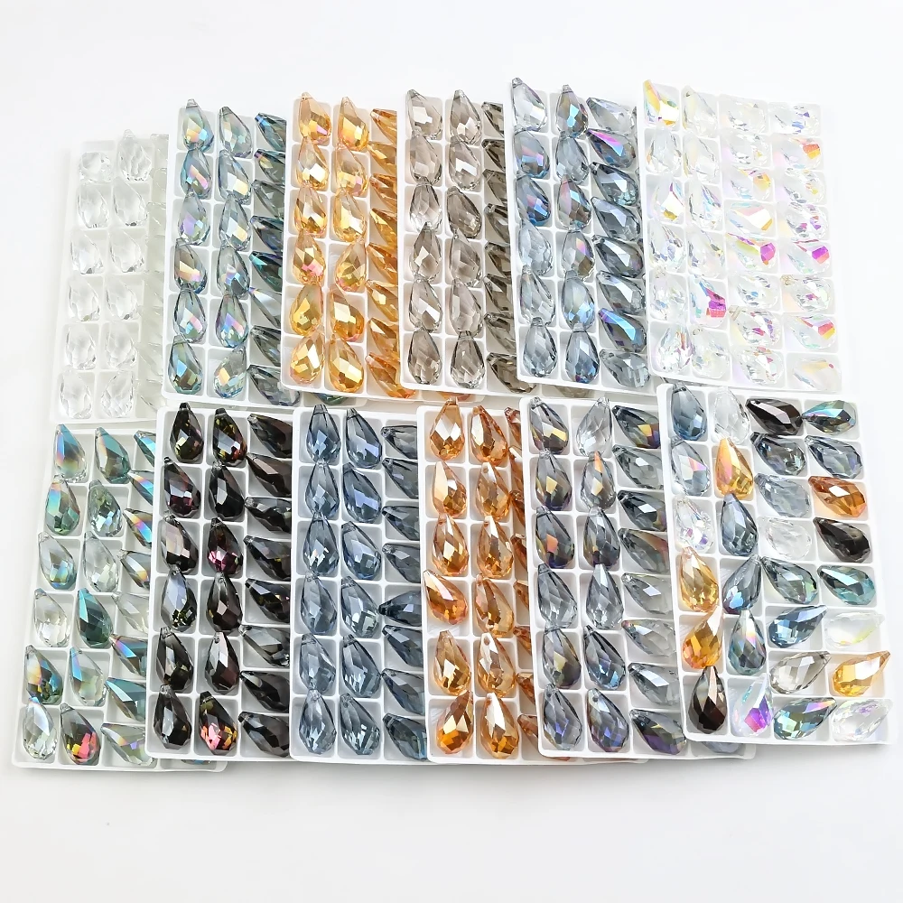 Стеклянные бусины-капли с бусинами АВ 12 х22 мм 10 шт. | Украшения и аксессуары