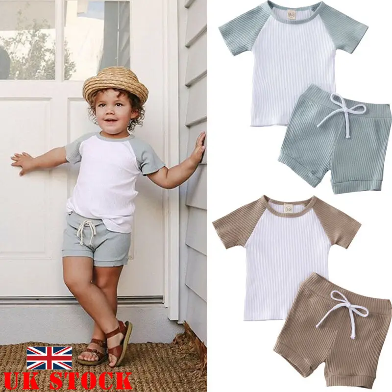 

PUDCOCO Adorable Toddler Baby Girls Boys Kids Summer Clothes Short Sleeve T-shirt Tops + Shorts Pants Outfits Set 0-5Y