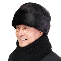 new winter solid thick warm winter hat imitation mink fur earflap cap casual male russian hat male winter windproof bomber hat