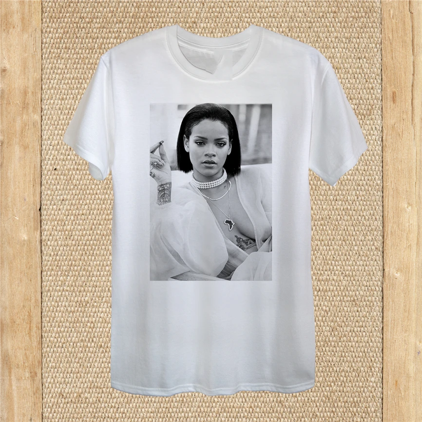 Rihanna t-рубашка с изображением легендарного музыканта высокого качества принтом