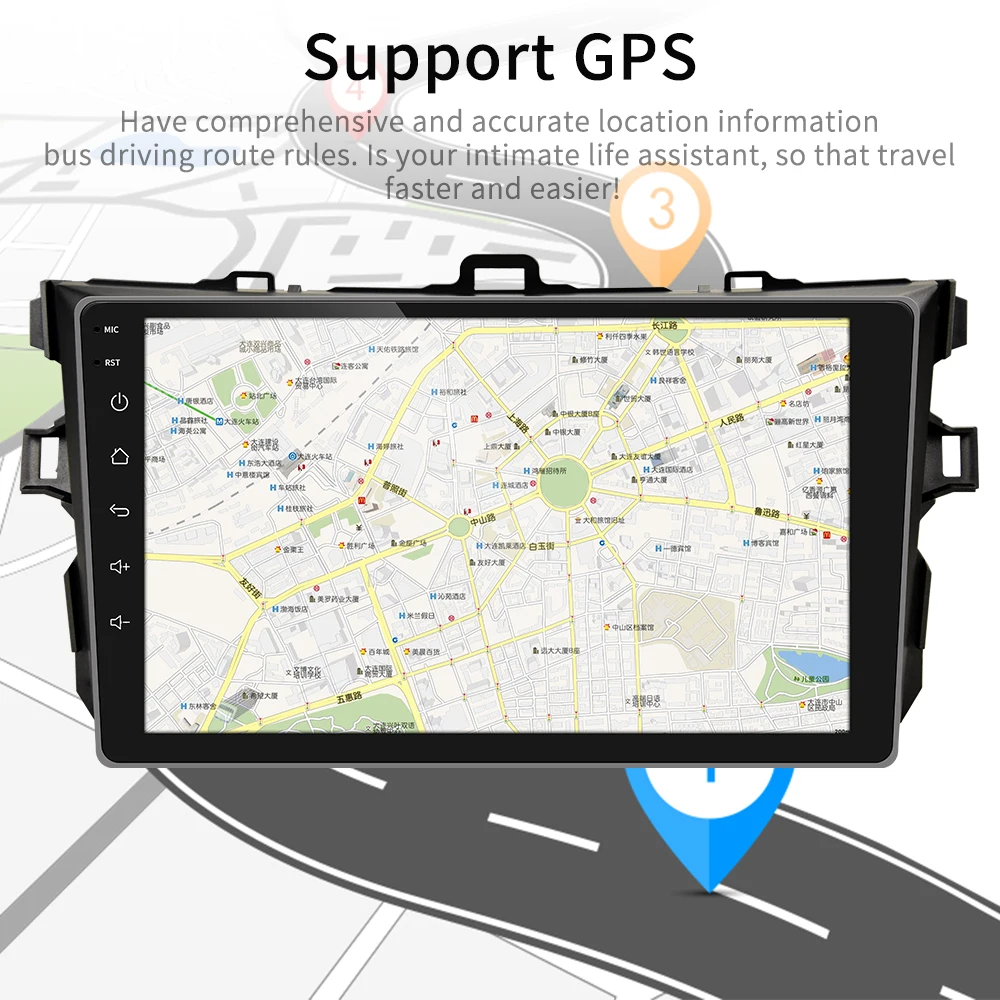 Автомобильный мультимедийный плеер Podofo 9 дюймов Android GPS радио аудио Wi-Fi для Toyota