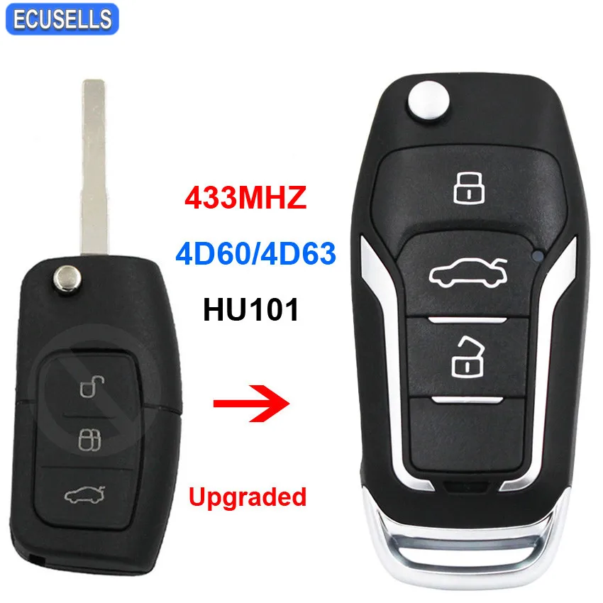 Модернизированный раскладной дистанционный Автомобильный ключ 433 МГц 4D60 или 4D63