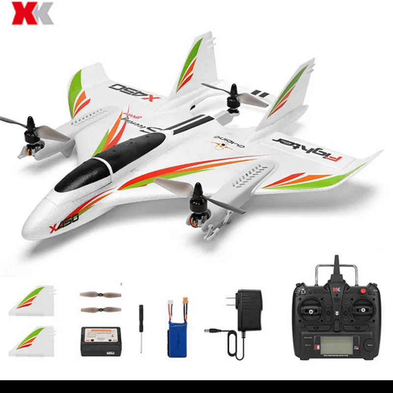 xk x450 vtol 24g 6ch 6 axis epo 450 мм размах крыльев 3d6g пе