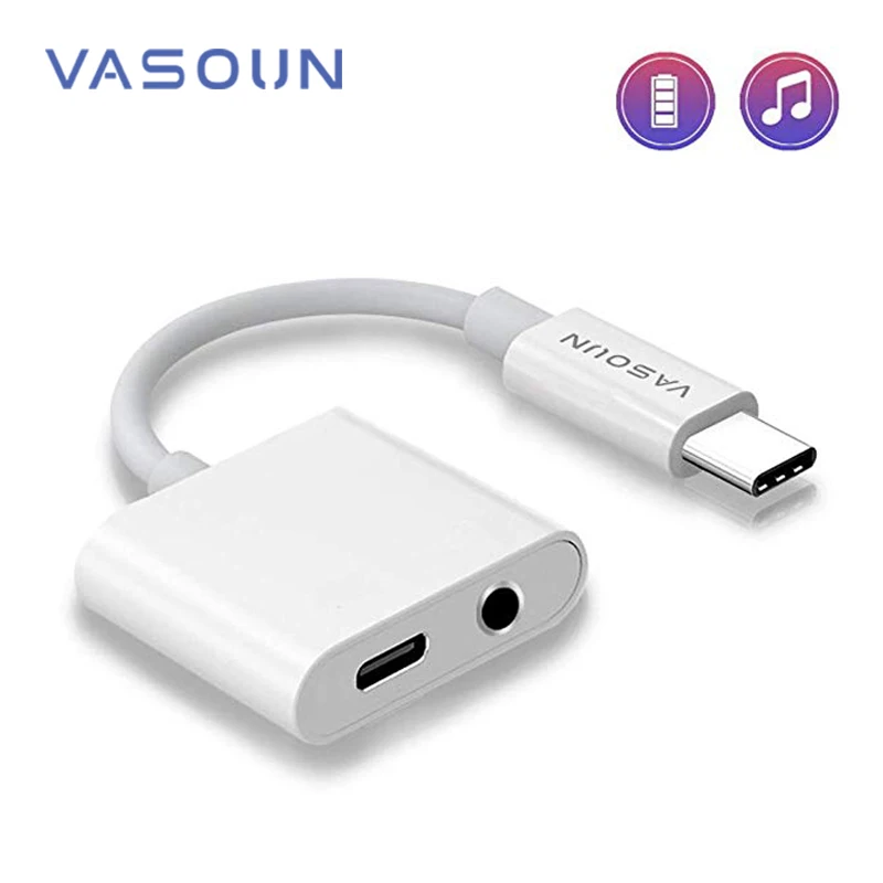 Адаптер для наушников VASOUN USB C 3 5 мм AUX адаптер типа 2 в 1 быстрой зарядки разъем