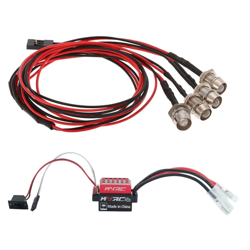 

4 LED Lights Kit with 1060 60A Brushed ESC Speed Controller forward Brake and Reverse Brake,for 1/10 1/8 Traxxas RC Car