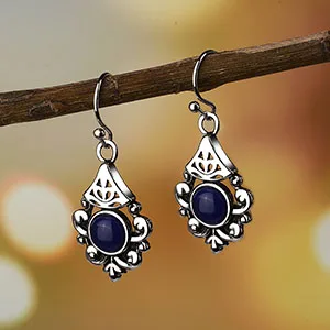 M Boho, зеленый камень, маленькие висячие серьги, для женщин, полые серьги, висячие, серебряный цвет, винтажные индийские ювелирные изделия, крючок, серьги, этнические, DBE043 - Окраска металла: M