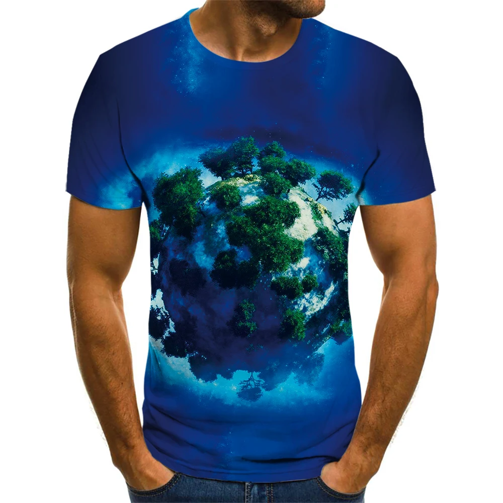

2021 New Fashion Men's Casual Top 3D Printing Men's T-Shirt Summer O-Neck Shirt Plus Size Streetwear