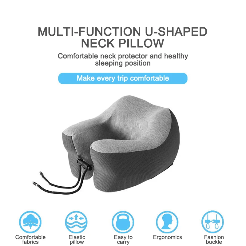 Подушка для путешествий Memory Foam Шейная подушка для шеи для самолета автомобильные офисные подушки u-образная Подушка подбородник для головы