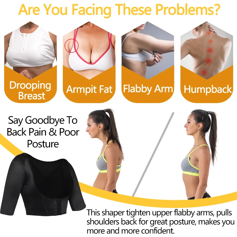 Upper Arm Shaper Post Surgical Slimmer Compression Sleeves Humpback Posture Corrector Slimming Arm Wraps Weight Loss Tank Tops