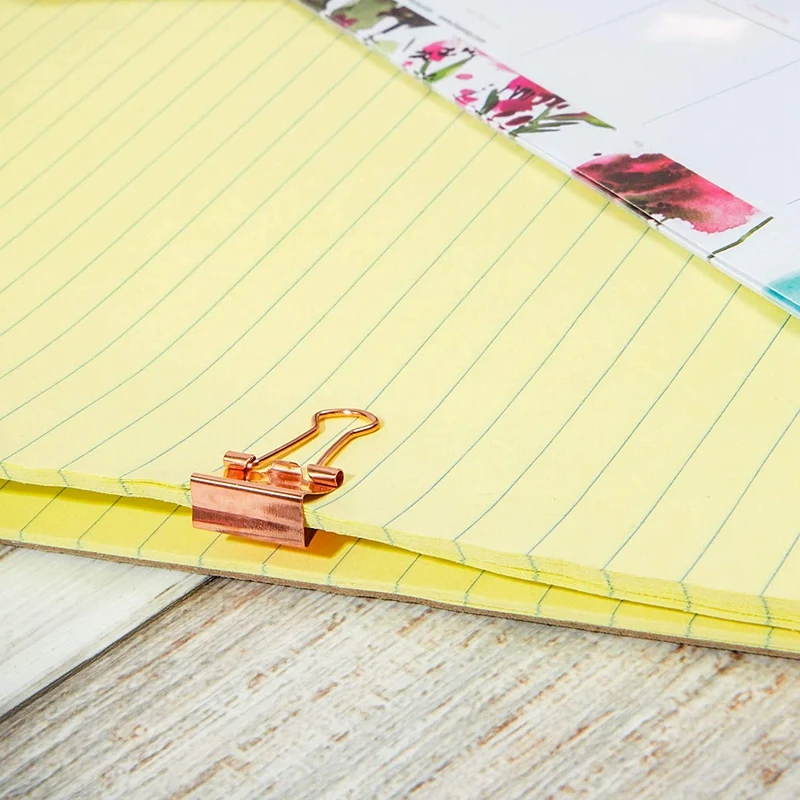 

100Pcs 19mm Rose Gold Clamp Paper Binder Clips Bookmark Clips Memo Clip Student School Office Supplies