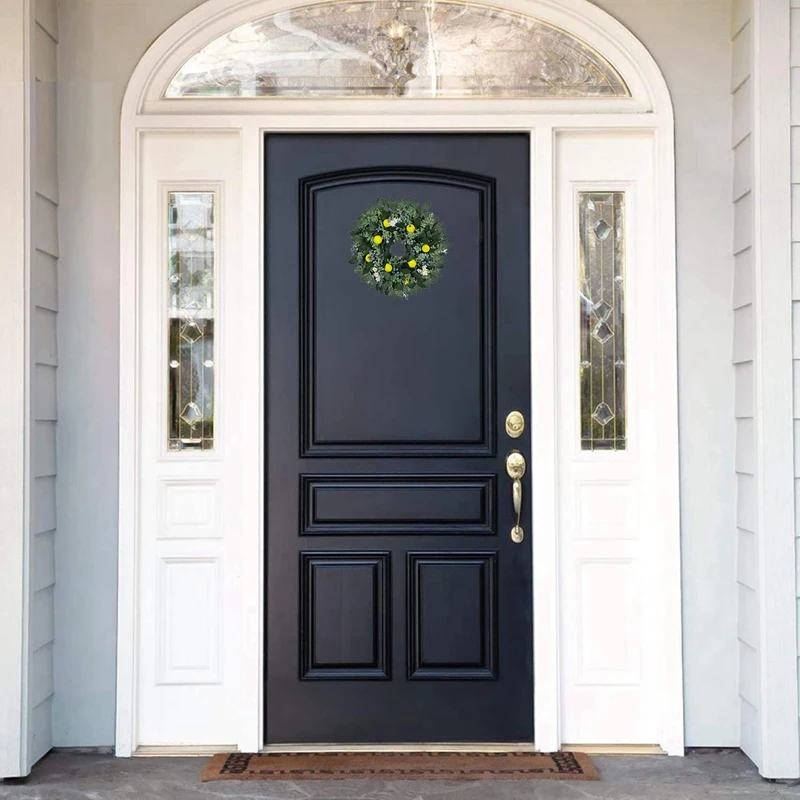 

Wreath Artificial Lemon Wreath with Fruit for Front Door Home and Kitchen Farmhouse Wreath for All Seasons Wedding Party Decor