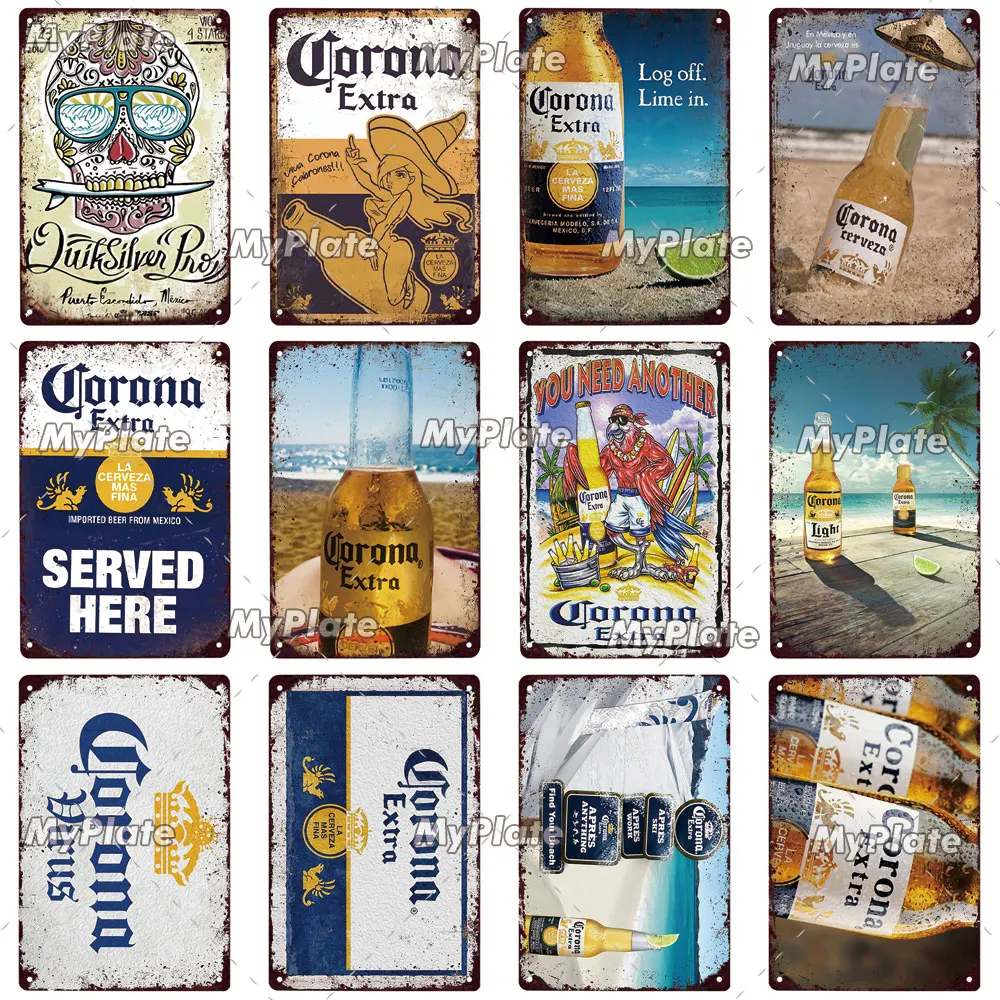 Очень металлический знак Corona винтажная табличка пиво оловянный Настенный декор