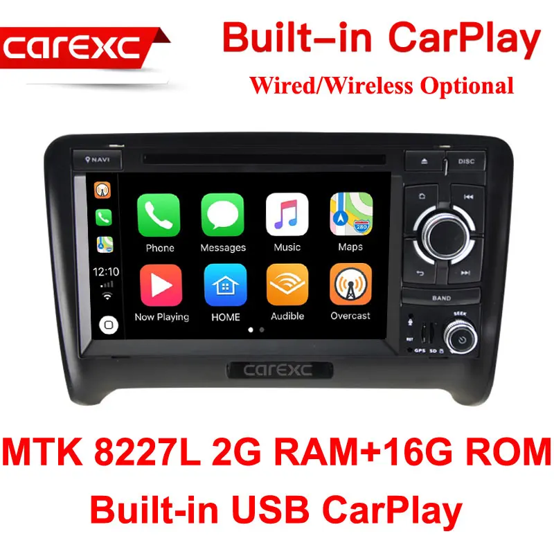 MTK 16G ROM CarExc 7 дюймов Android 9,0 Радио беспроводной CarPlay gps Навигация DVD плеер для Audi TT MK2 8J 2006 2007 2008 2009 2010 2011 2012 - Цвет: MTK 16G ROM