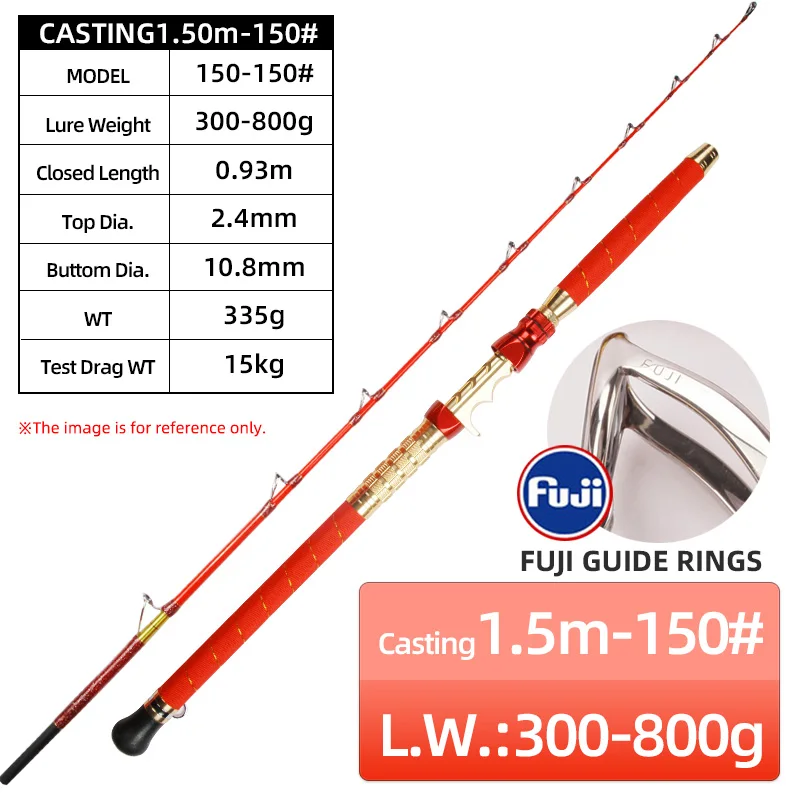 

1,5 м вес приманки от 300 г до 800 г haoyuмастерская Китай красная глубоководная сверхтвердая удочка для лодки