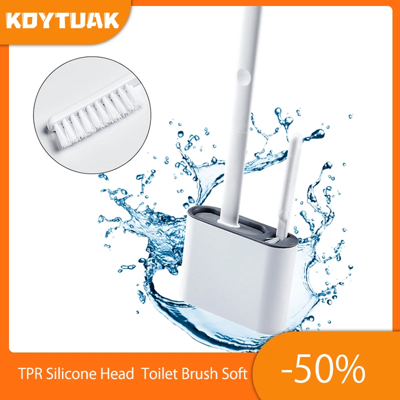 

Щетка для унитаза, мягкая силиконовая эластичная щетка из ТПР, с быстросохнущим держателем, для чистки, настенного крепления, аксессуары дл...