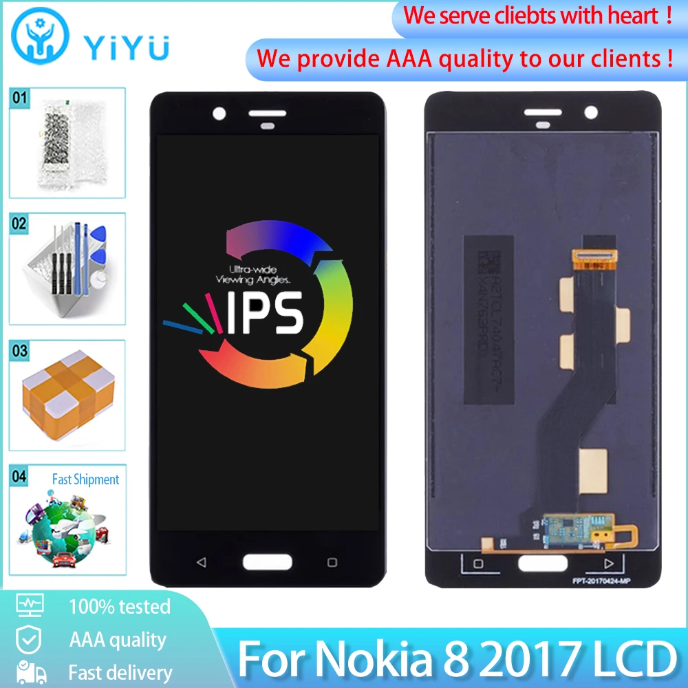 ЖК дисплей 5 3 дюйма для Nokia 8 с сенсорным экраном и дигитайзером в сборе Замена N8 TA