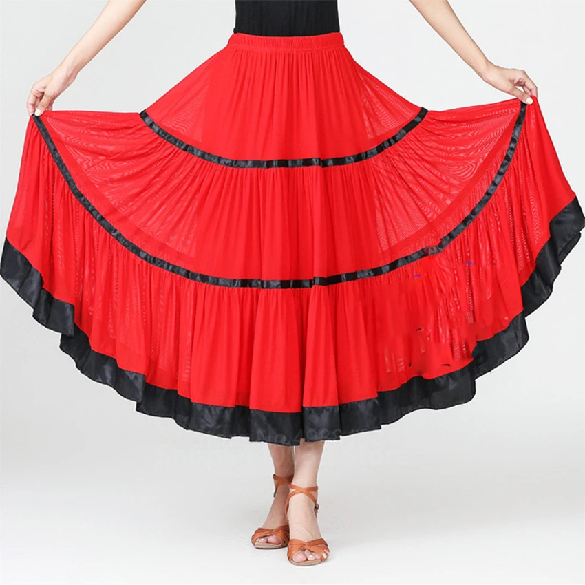 Splicing Skirt Flamenco Dress Gypsy Dancing Clothes Spanish Stage Performance Dance Costumes Women Female Elegant Competition