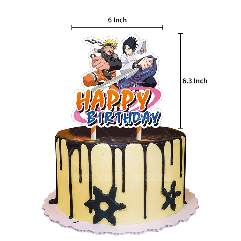 Globos de Naruto Uzumaki de superh&eacute;roes para ni&ntilde;os, pancarta de Feliz cumplea&ntilde;os de Uchiha Sasuke, Decoraci&oacute;n de Pastel para fiesta de Baby Shower, juguetes para ni&ntilde;os, 1 Juego-4