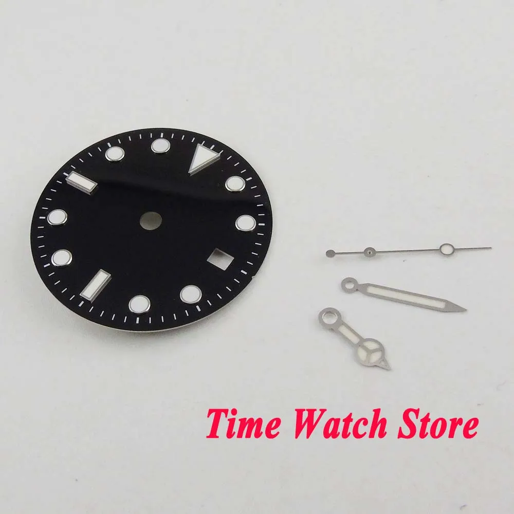 31 3 мм супер светящееся черное окно с датой набора циферблат подходит для ETA 2836 DG