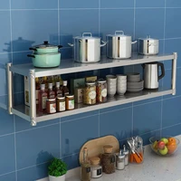 stainless steel microwave oven rack kitchen organizer storage holder oven bracket pot holder wall mounted condiment shelf