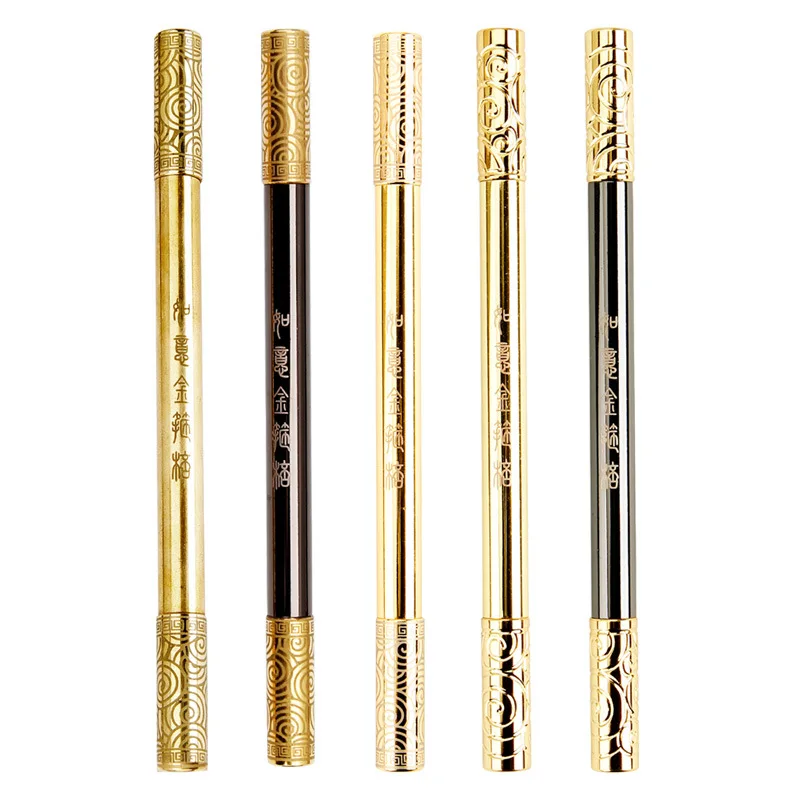 

Hand made brass pen creative Ruyi golden cudgel stationery metal neutral pen business retro gold signature pen