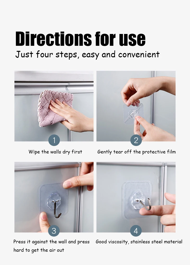 10 шт. Прозрачный Прочный Вешалки крючки всасывания тяжелой нагрузки на присосках