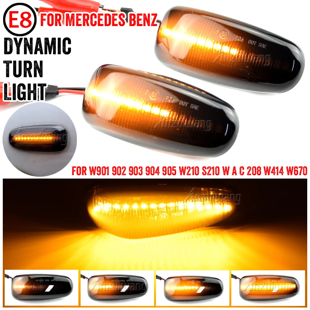 

2 pieces For Mercedes-BENZ E-Class W210 C-Class W202 W208 Led Dynamic Side Marker Turn Signal Light Sequential Blinker Light