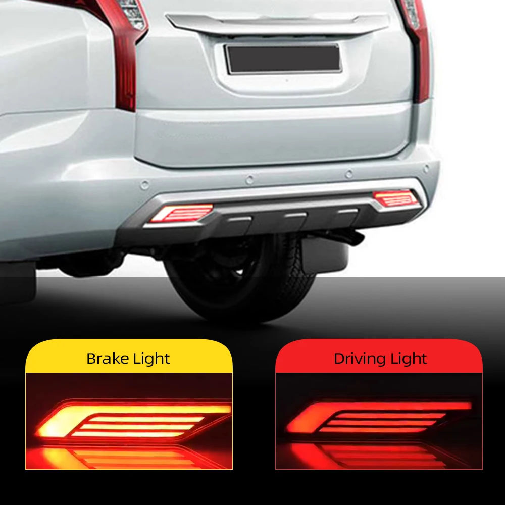 CSCSNL 1 Pair LED Rear Fog Lamp Car Bumper Light Brake Reflector For Mitsubishi Pajero Montero Sport 2019 2020 | Автомобили и