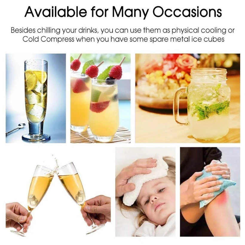 

Ice Cube Tray Cubes For Whiskey Wine Bar Tools Reusable Stainless Steel Chilling Stones Rocks Cooler Bucket Beer Barware Drink