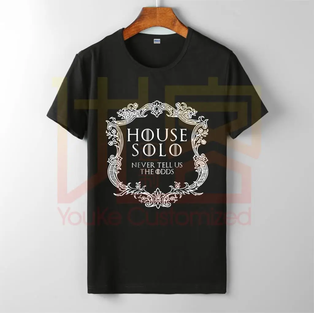 Мужская футболка с круглым вырезом 100% хлопок принт на заказ house solo tee never tell us the odds a