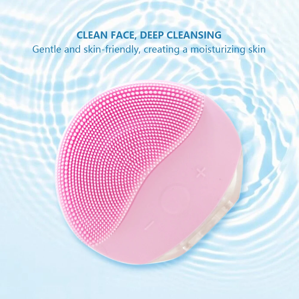 USB Charger Electric face Facial Cleansing Brush foreoing Silicone Electric Cleaner Deep Pore Cleaning Waterproof Skin Massage