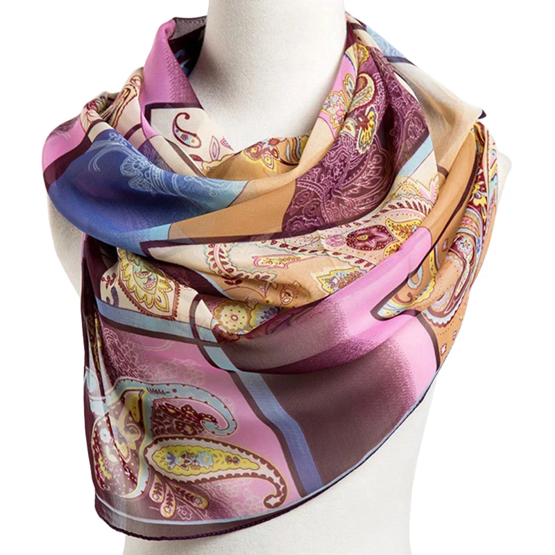 Женский шарф Elifashion Длинный мягкий в клетку с орехами кешью шифоновые шарфы