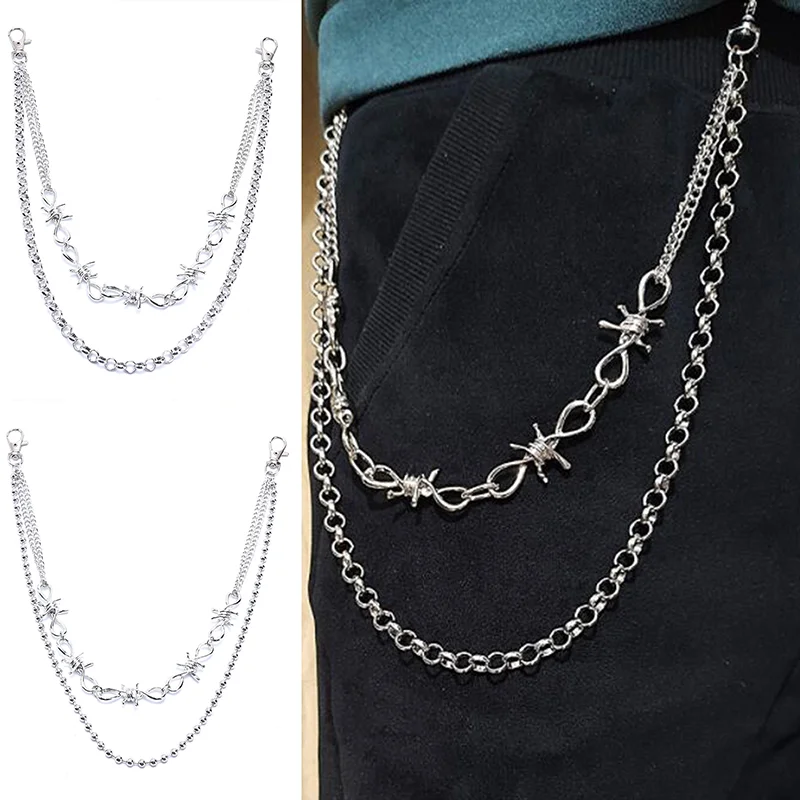 

Pants Keychain Jewelry Gifts Wallet Keychain Jewelry For Friends Wire Brambles Punk Trousers Pants Jean Multilayer Chain