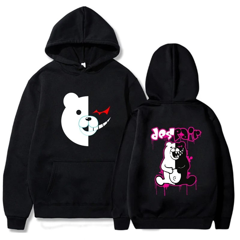 

Manga Monokuma Printed Hoodies 2021 New Women Men Sweatshirts Danganronpa Killing Harmony Clothes Casual Female Hip Hop Pullover