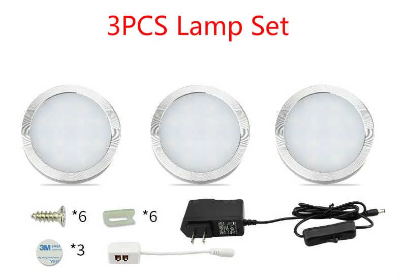 3Lamp Set 3/4/6/8/10 шт. светодиодная подсветка под шкаф Кухня светильник s 12V лампы дневного света переключатель дистанционного Управление дома шкаф для одежды шкаф витрина украшение ночной Светильник - Цвет: 3Lamp Set