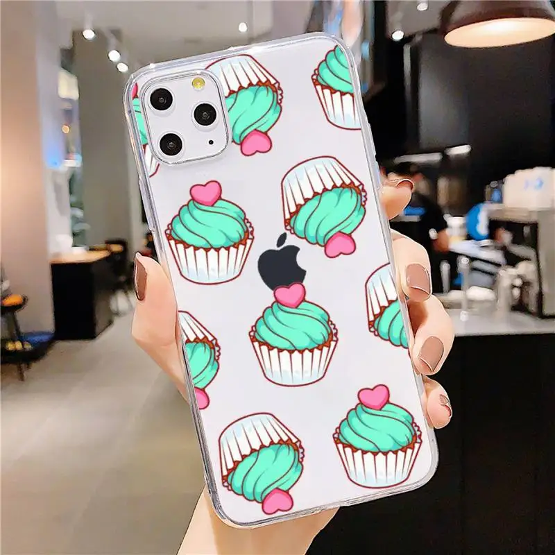 

Girly cute donut cake Phone Case Transparent soft For iphone 5 5s 5c se 6 6s 7 8 11 12 plus mini x xs xr pro max