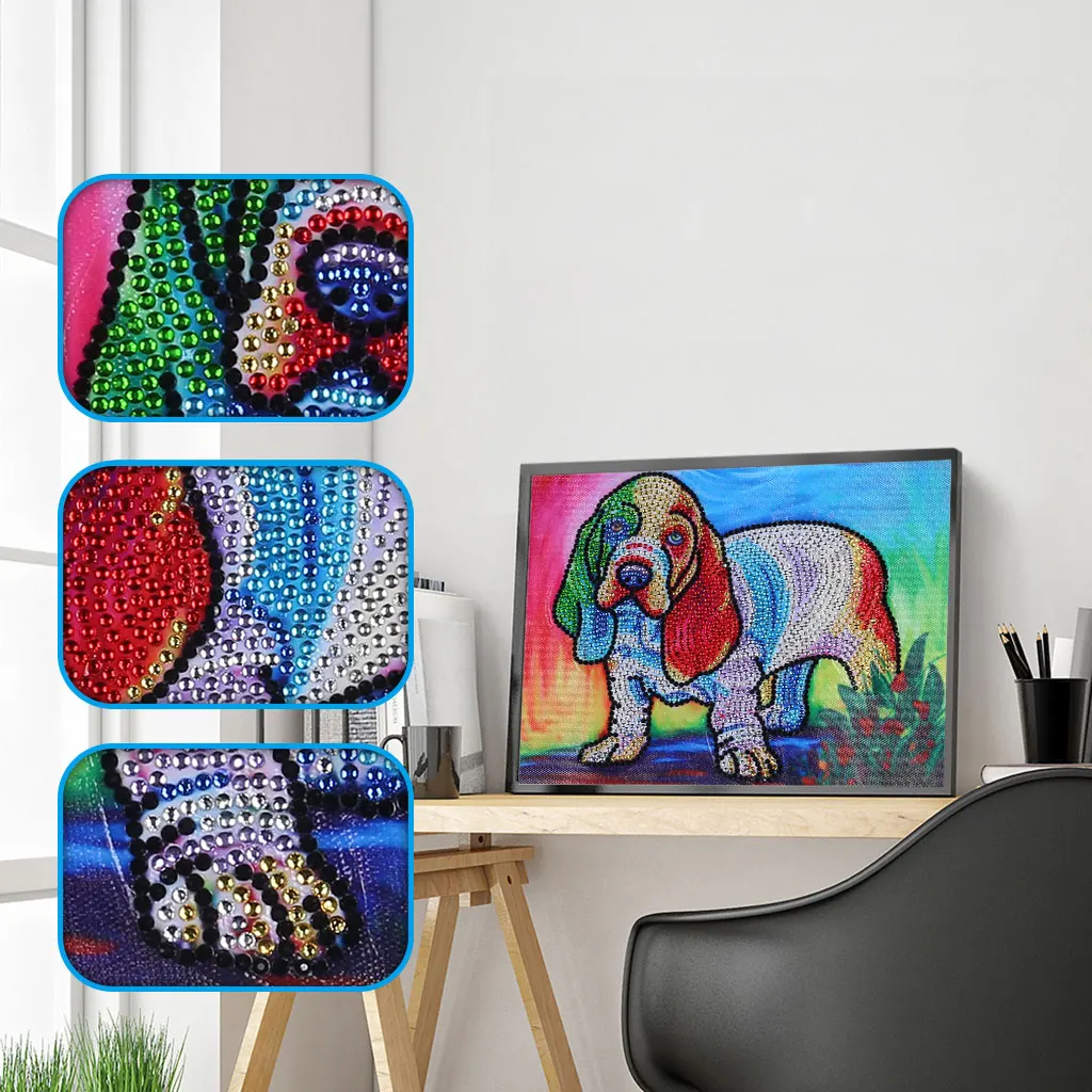 24 Алмазная живопись особой формы DIY 5D частичная дрель наборы для вышивки крестом цветок собака узор Кристалл бриллиантовой вышивки Искусство ремесло - Цвет: 24