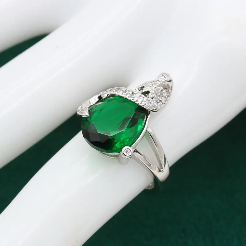 925 серебро ювелирные наборы для женщин вечерние зеленый браслет из голубых