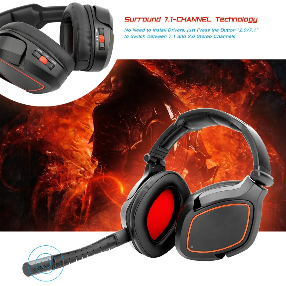 Беспроводная игровая гарнитура HUHD 2 4G для Xbox One с адаптером 7 1 Surround Sound