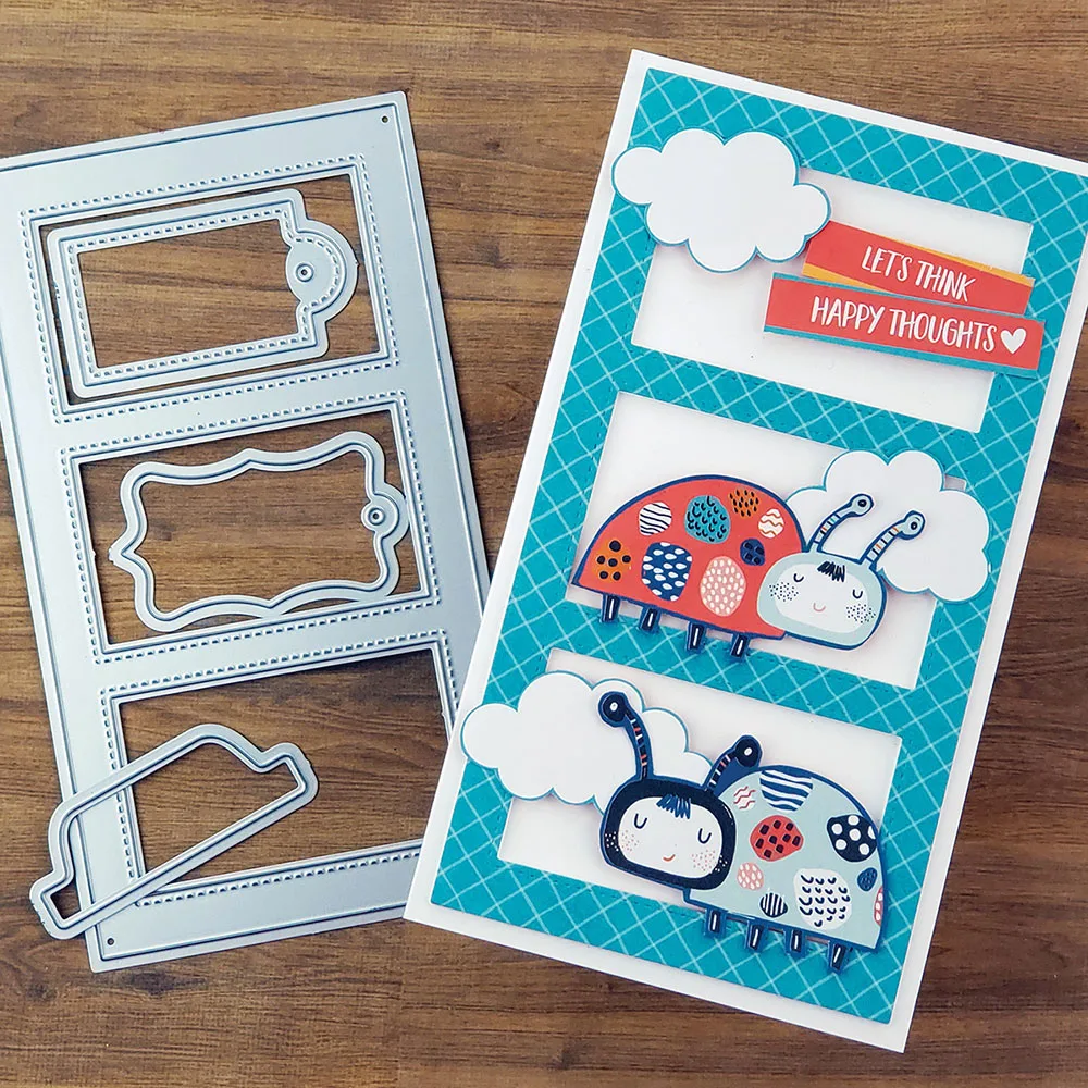 

2020Rectangles window 2 Metal Cutting Dies Scrapbooking Album DIY Card Craft Embossing Die Cuts