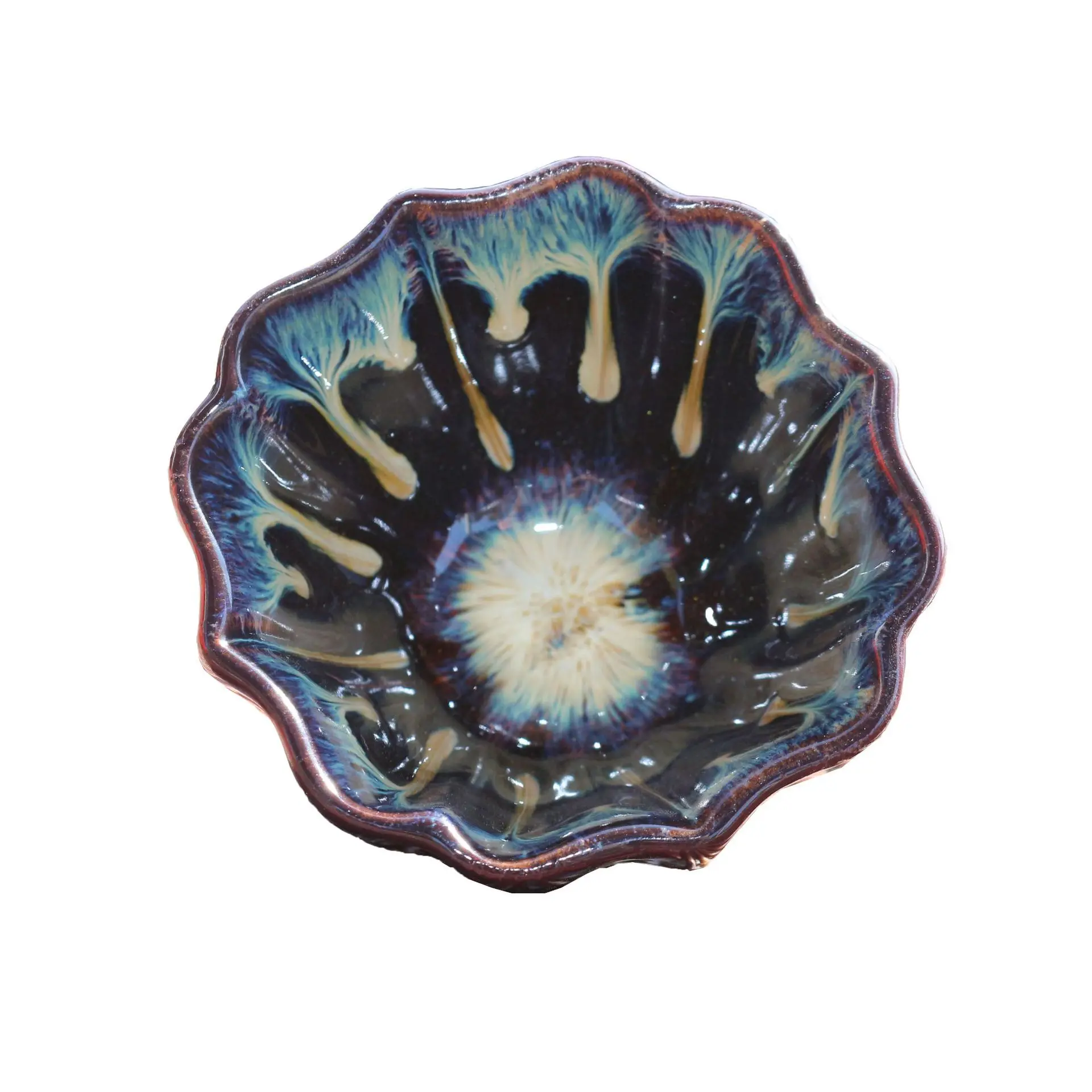 Японская керамическая одинарная чашка для чая Tianmu глазурованная шляпа Master