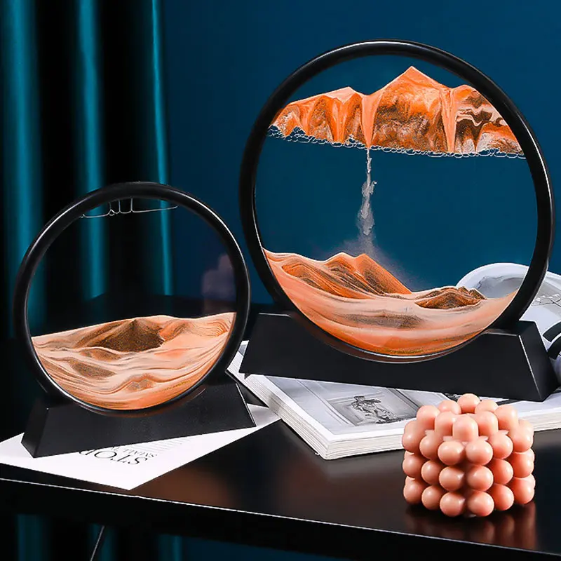 

Цветная 3D-картина с движущимся песком, часами, стеклом, пейзажем, зыбучим песком, картина, дисплей, текущий творческий подарок, украшение для...