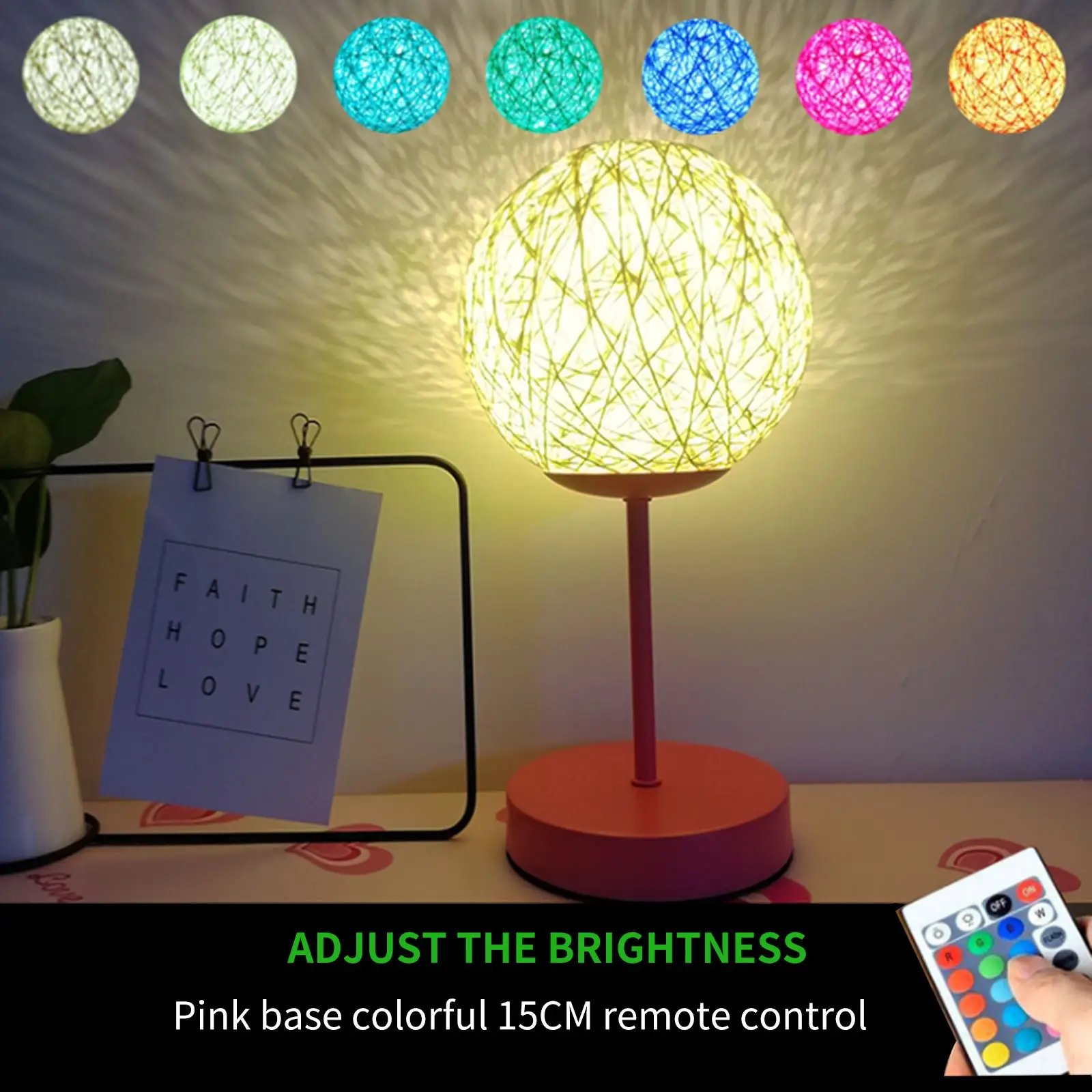 

Wood Rattan Night Light With Remote Control Wood Rattan Ball Table Lamp Wood Base Desk Decorative Lamp For Living Room Bedroom