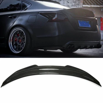 PSM Style Rear Spoiler Wing For Nissan Altima 2013-2015 Sedan 4 Door Carbon Fiber Trunk Lid Tailgate Decklid Trim Splitter Lip
