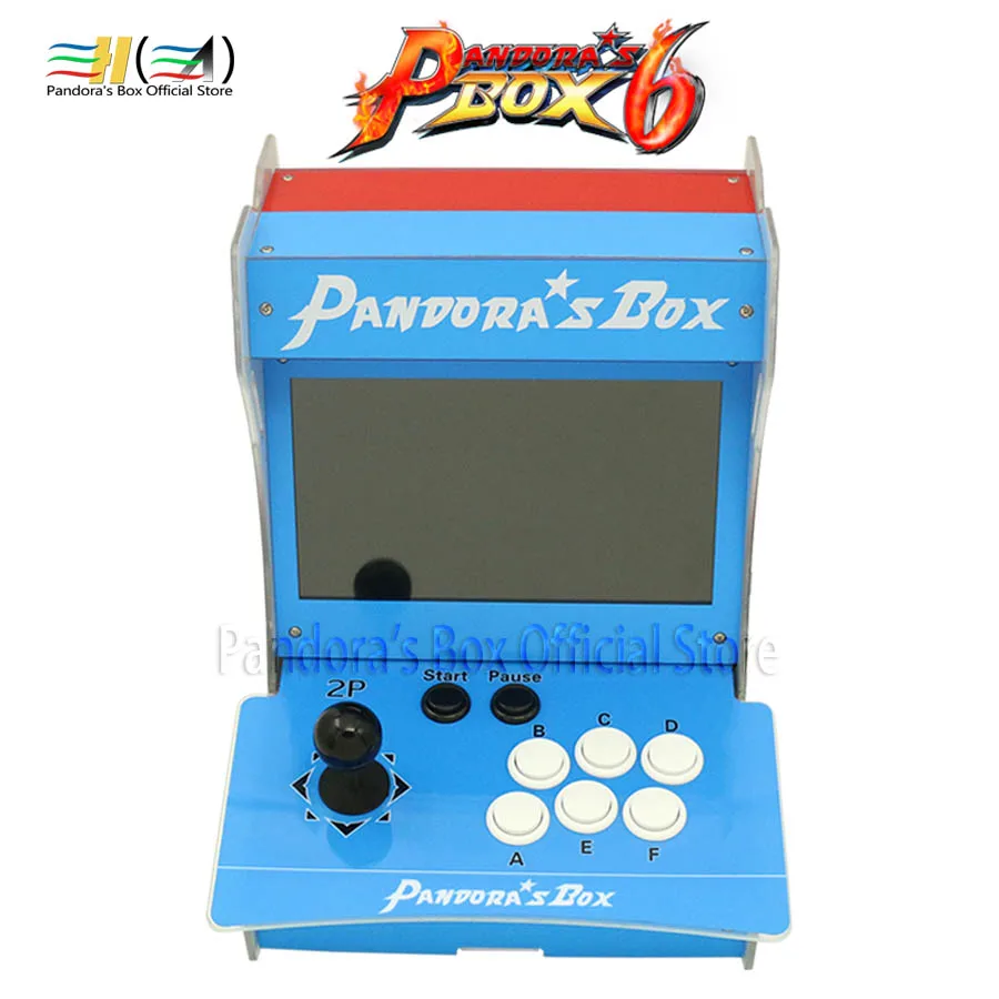 Pandora Box 6 пластиковый бартоп 2 игрока мини аркадная машина 10 дюймов двойной экран Двойная Боевая игровая консоль Аркада 3d игра