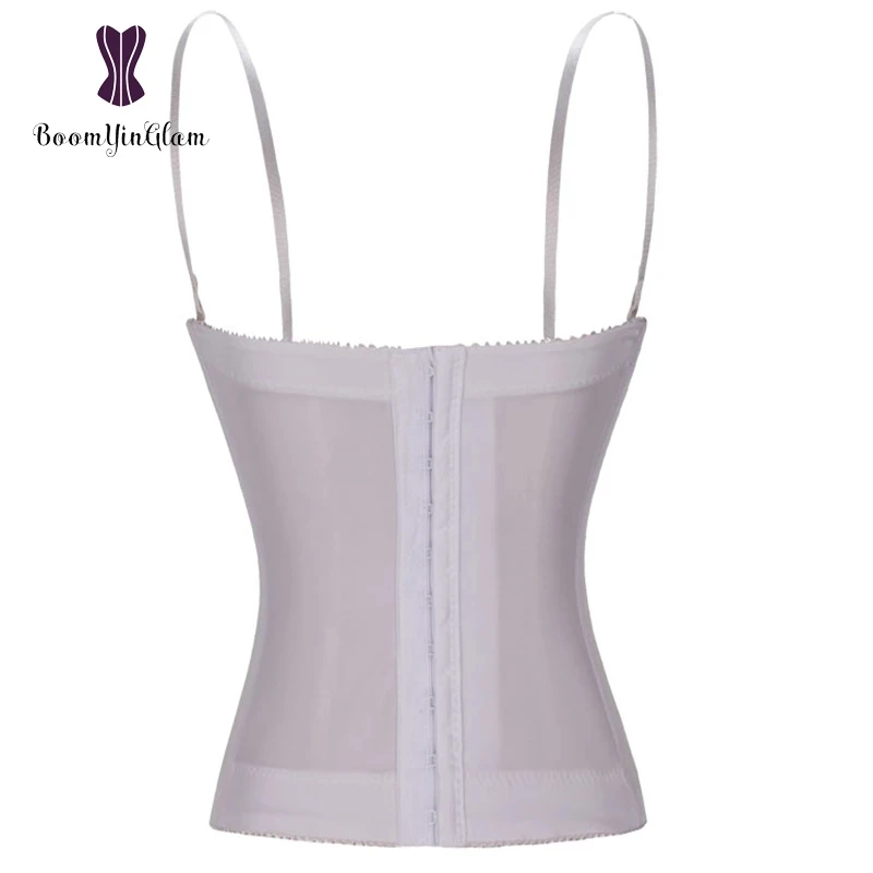 Белый женский свадебный бюстье с регулируемыми бретелями полной чашкой простой