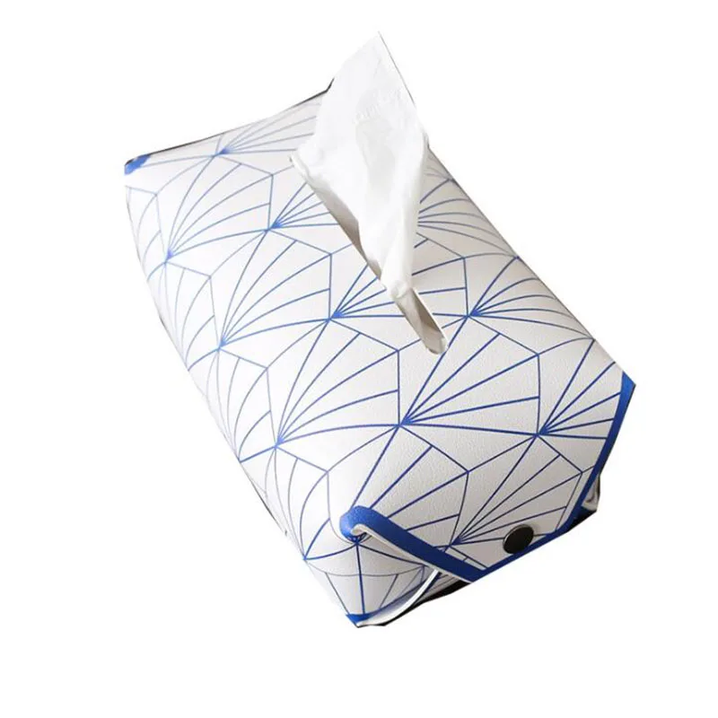 

Офисные настольные украшения, сумка для хранения салфеток, домашний декор, кожаный ромбовидный узор, целадон, цветной держатель для салфето...