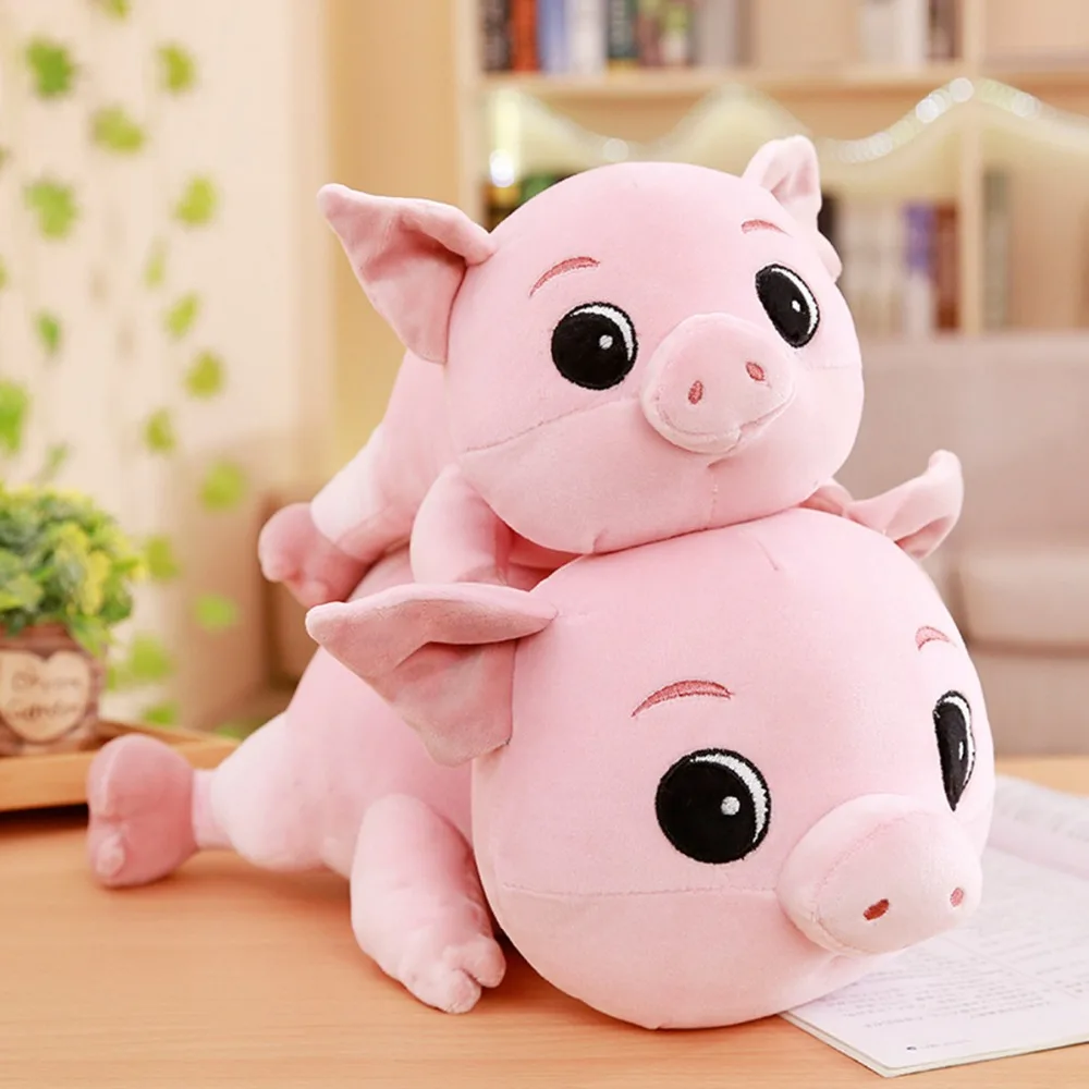 

30/40/50/60cm Cute Piggy Plush Toy Soft Stuffed Cartoon Animal Big Eyes Pig Doll Baby Accompany Nap Pillow Kids Christmas Gifts